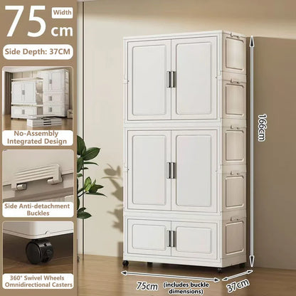 Foldable Dustproof Wardrobe Multi Scene Storage Cabinet Home Organization Closet & Kitchen Solution Versatile Compact Storage