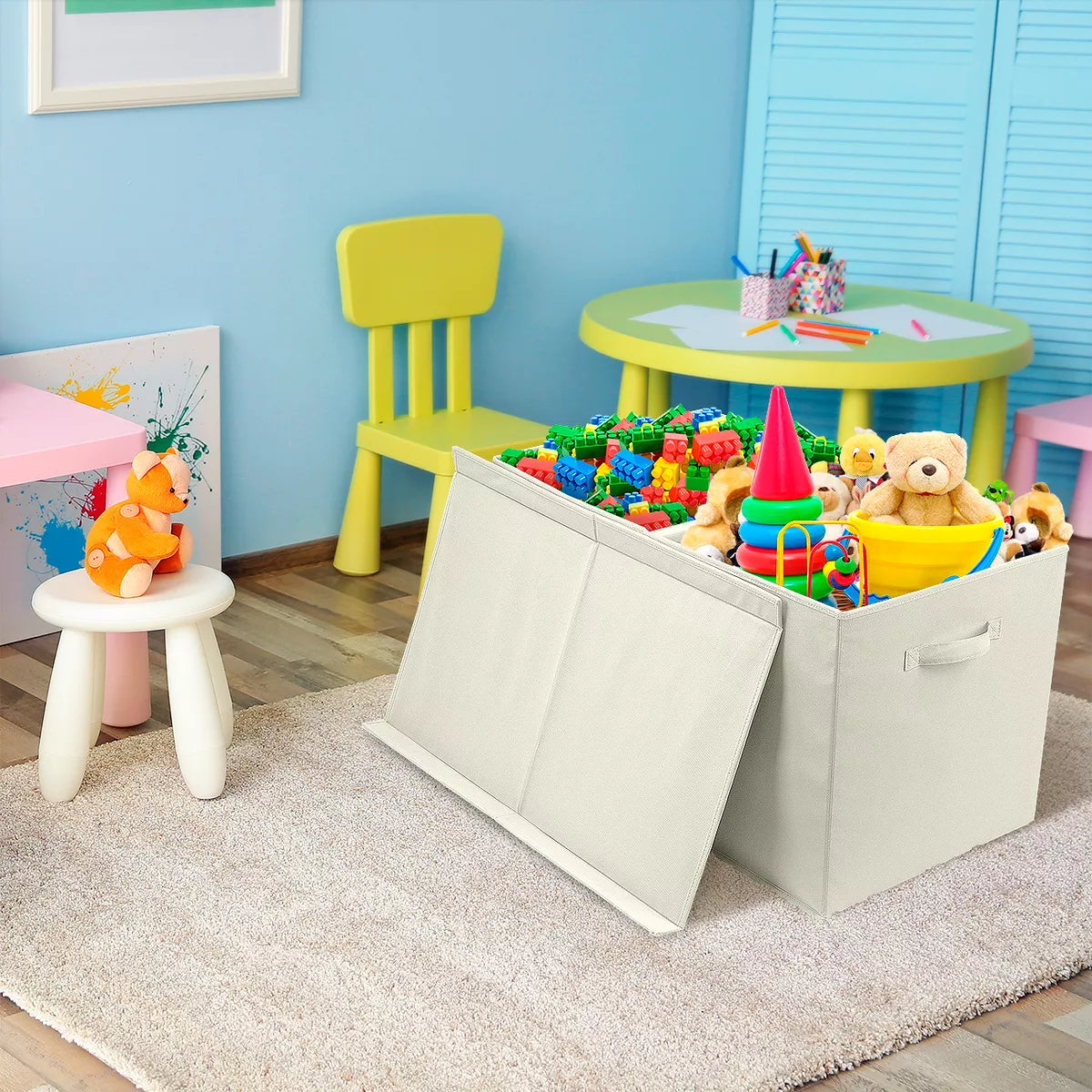 Sorbus Toy Chest with Flip-Top Lid, Kids Collapsible Storage for Nursery, Playroom, Closet, Home Organization