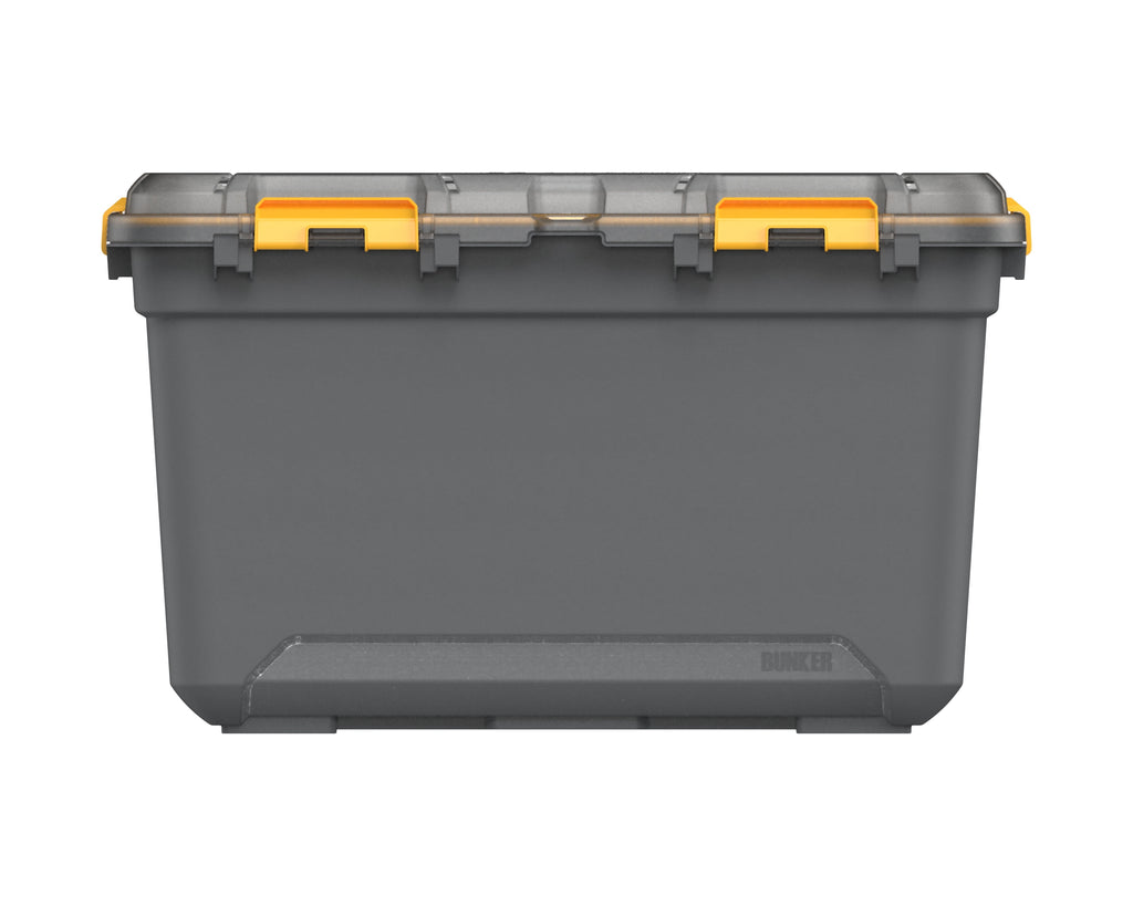 19.8 Gallon Large Gasket Tote, IP68 Waterproof Plastic Storage Bin with Lid, Gasket Seal and Durable Latches, Gray