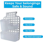 Versatile over Cabinet/Door Storage Organizer with Interchangeable Baskets for Shower Caddy 3In. White