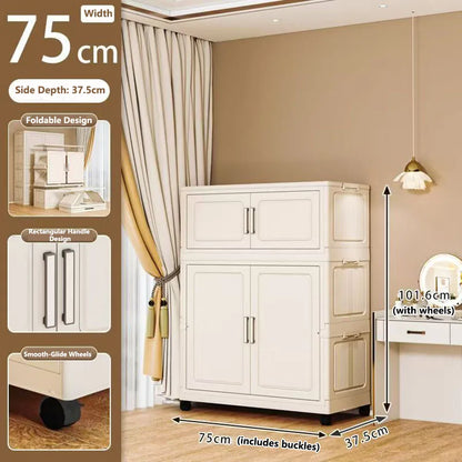 Foldable Dustproof Wardrobe Multi Scene Storage Cabinet Home Organization Closet & Kitchen Solution Versatile Compact Storage
