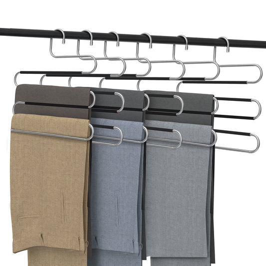 Hangers for Pants Clothes Hangers 6Pcs Stainless Steel Pants Hangers Space Saving for Trousers Skirts Jean