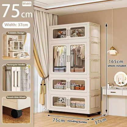 Foldable Dustproof Wardrobe Multi Scene Storage Cabinet Home Organization Closet & Kitchen Solution Versatile Compact Storage