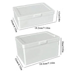 White Dustproof Storage Box Stackable Sundries Storage Organizer with Cover Stationery Storage Case Home Organization Holder