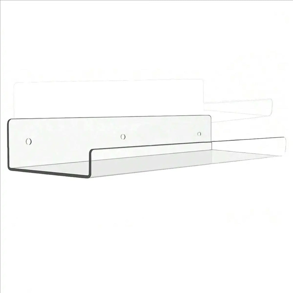 1/2Pcs 11.8Inch Clear Acrylic Shelves, Wall Mounted Storage for Kitchen, Bathroom, Office - Home Organization and Decor