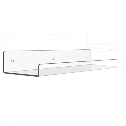 1/2Pcs 11.8Inch Clear Acrylic Shelves, Wall Mounted Storage for Kitchen, Bathroom, Office - Home Organization and Decor
