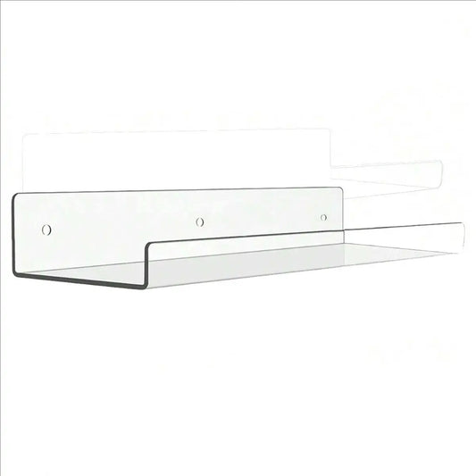 1/2Pcs 11.8Inch Clear Acrylic Shelves, Wall Mounted Storage for Kitchen, Bathroom, Office - Home Organization and Decor